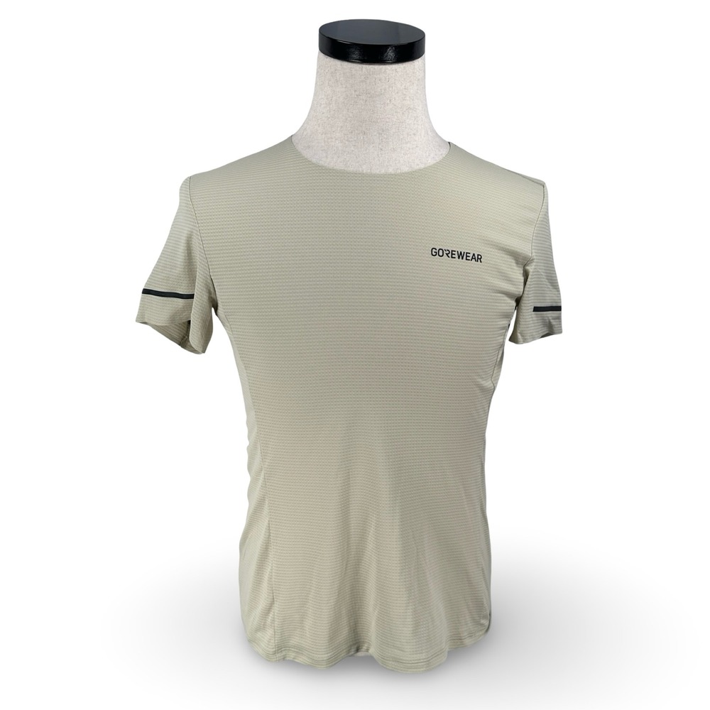 Gorewear Contest 2.0 Running Tee Womens Reflective Shirt Small Beige Stone